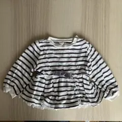 プチマイン　petit main 長袖　ウエストリボンチュニック　90