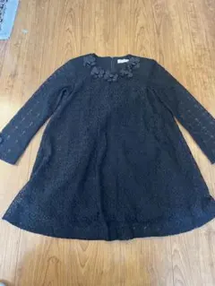 mezzo piano メゾピアノ 黒レースワンピース 130