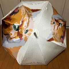 ポール＆ジョー・1枚張り 雨用 長傘 雨傘（ネコ猫・水玉ドット