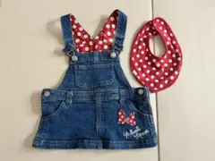 【80】Minnie Mouse デニムジャンバースカート