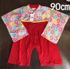 新品未使用　女の子袴ロンパース 赤90㎝