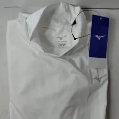 新品 MIZUNO GOLF モックネック長袖薄手伸縮シャツ ホワイト Lサイズ