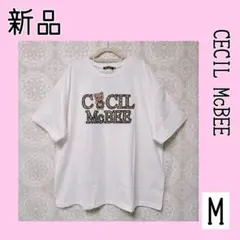 ❤️新品【M】CECIL McBEE レオパードロゴ　半袖Tシャツ
