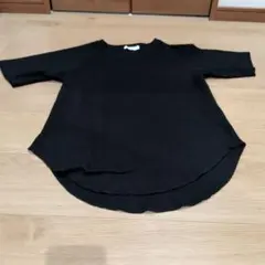Samansa Mos2 blueサマンサMos2ワッフル 半袖Tシャツブラック