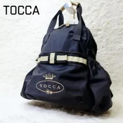 美品　TOCCA　トッカ　マザーズバッグ　リュック　2way ブラック　刺繍ロゴ