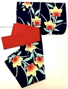 花柄浴衣・帯セット（赤帯付き）