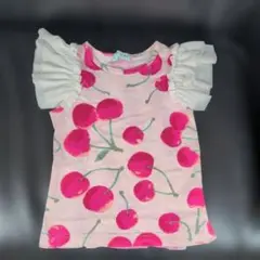 hakka kids さくらんぼ柄 フリル袖 Tシャツ 110cmのサムネイル