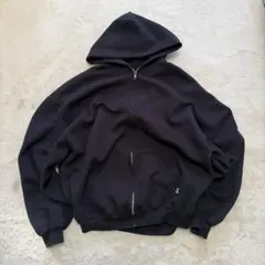 RUSSELL ATHLETIC 無地　裏起毛　ジップアップパーカー　ブラック