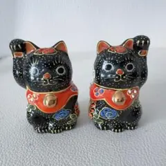 九谷焼 黒招き猫 ペアセットのサムネイル