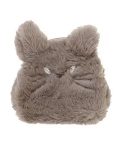 新品未使用！可愛いふわふわネコポーチ　ベージュ（ブラウン系）