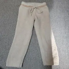 ジェラートピケ　キッズサイズ フリースパンツ Sサイズ クリーム色 プリント入り