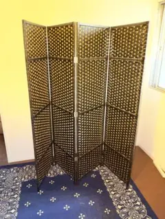 風炉先屏風 アジロ 茶道具 独楽繋 杉網代 衝立 裏千家 元箱 布付き