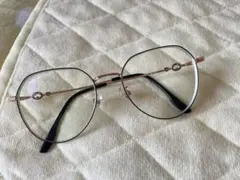 ローズゴールド オーバルフレーム メガネ