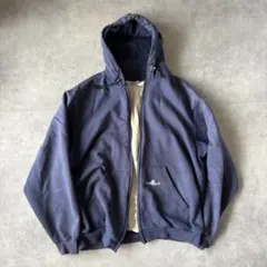 90s Carhartt ジップアップパーカー 裏サーマル　ネイビーのサムネイル