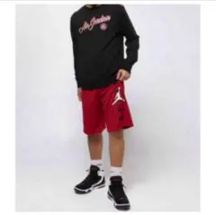 送料無料 新品 JORDAN バスパン メッシュショーツ ボーイズ M RED