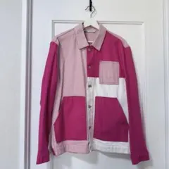 ZARA ピンク・ホワイト デニムジャケット