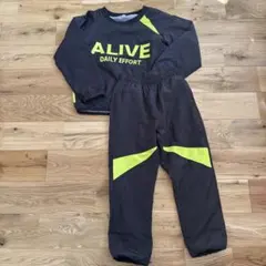 男の子ジャージALIVE DAILY EFFORT 130cm 黒/黄緑