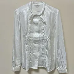 NARUDAN リボン付きブラウス　ホワイト　ドット柄　新品未使用