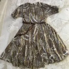 nutmeg OHKURA/TOKYO 半袖ロングワンピース オリーブグリーン