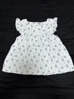 プチバトー　オーガニックコットン 花柄フリル袖 152cm