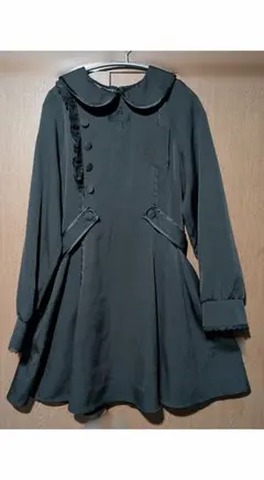 夢展望　DearMyLove　パイピングフリルナースワンピース　ショートブラックのサムネイル
