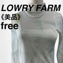 【美品】ローリーズファーム水彩風長袖シャツ シースルー 袖口シャーリング