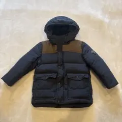 BONPOINT フード付きダウンコート ネイビー