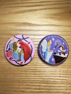 ディズニー刺繍缶バッジ　2点セット