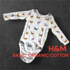 H&M 長袖ボディースーツ オーガニックコットン4-6M 60-70