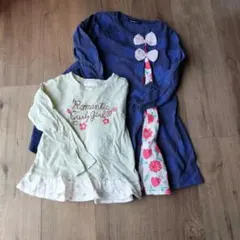 110cm　女の子　長袖ワンピース　ロンT　セット　ムージョンジョン