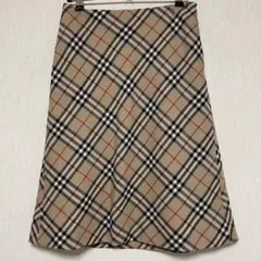 BURBERRY バーバリー ノバチェック ウール スカート 36 ベージュ S