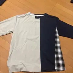 tk. タケオキクチ 五分袖トップス L グレー/ネイビー