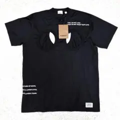 未使用タグ付 バーバリー Tシャツ ロゴ プリント 大きめ メンズ M ブラック