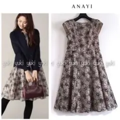 ANAYI フラワーフロッキー ワンピース 36