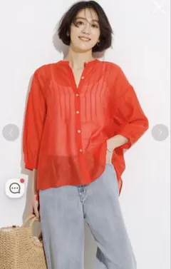 Doclasse シアークロス・ピンタックブラウス　9号