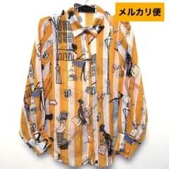 Libby&Rose リビーアンドローズ ブラウス イラストプリント長袖シャツ