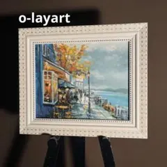 油彩画 森下一夫「カテドラルのある街」サイン有 額装入り 風景画