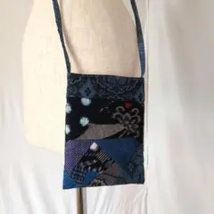 k*9様 着物リメイク　大島紬や絣などをパッチワークして、ミニショルダーバッグ