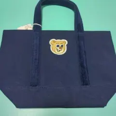 フェイラー オールドテディ ワッペントートバッグ L 紺 ネイビー 新作