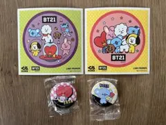 くら寿司 BT21 缶バッジ ×2 & ステッカー×2セット