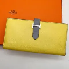 HERMES エルメス　べアンスフレ　長財布　イエロー/ブルー　レディース　美品のサムネイル