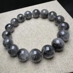 【81287】大玉 ブラックルチルクォーツ 12.8mm ブレスレット