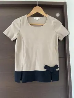 PAULE KA バイカラー 半袖ニット リボン Sのサムネイル