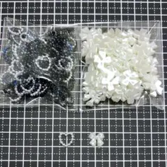 087 グラデーション ハート リボン デコ パーツ 推し活 フレーム