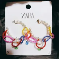 ZARA カラフル パール ビーズ ピアスのサムネイル