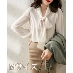 ブラウス リボン ホワイト 入学式 長袖 ボウタイブラウス シフォンブラウス