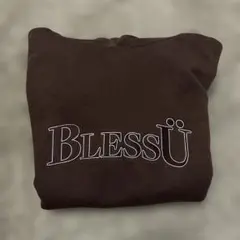 BLESSÜ 刺繍ロゴ パーカー ブラウン