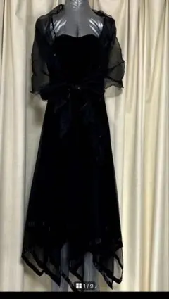 ブラック　ショール付　ドレス　ダンス　フォーマル