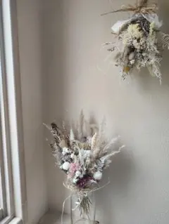 パンパスグラスとスターチスのスワッグ２色セット