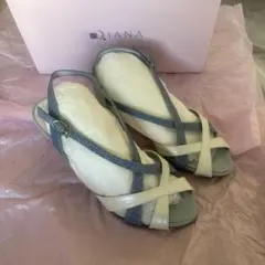 ダイアナ 外箱あり　デニム　ホワイト　ウェッジソール　サンダル　未使用